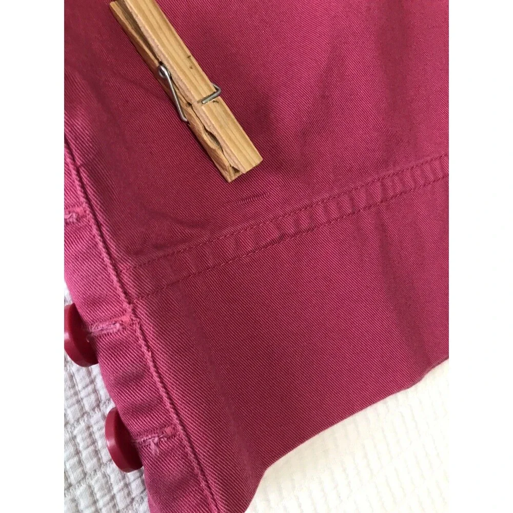 Rafaella Womens Shorts 10 Hot Pink Long Bermuda Capri 100% Cotton Button Hem